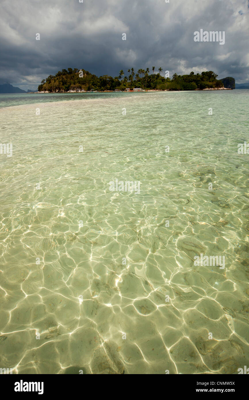 Sandbank auf der Schlangeninsel, Bacuit Bay, El Nido, Palawan, Philippinen, Asia Stockfoto