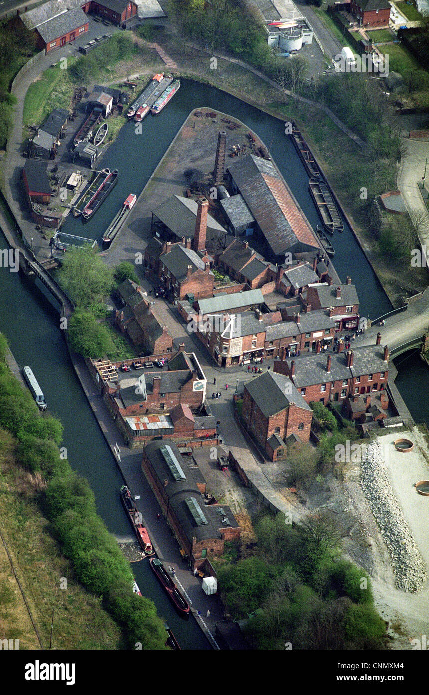 Luftaufnahme von The Black Country Museum in der Nähe von Dudley in den West Midlands Uk Stockfoto