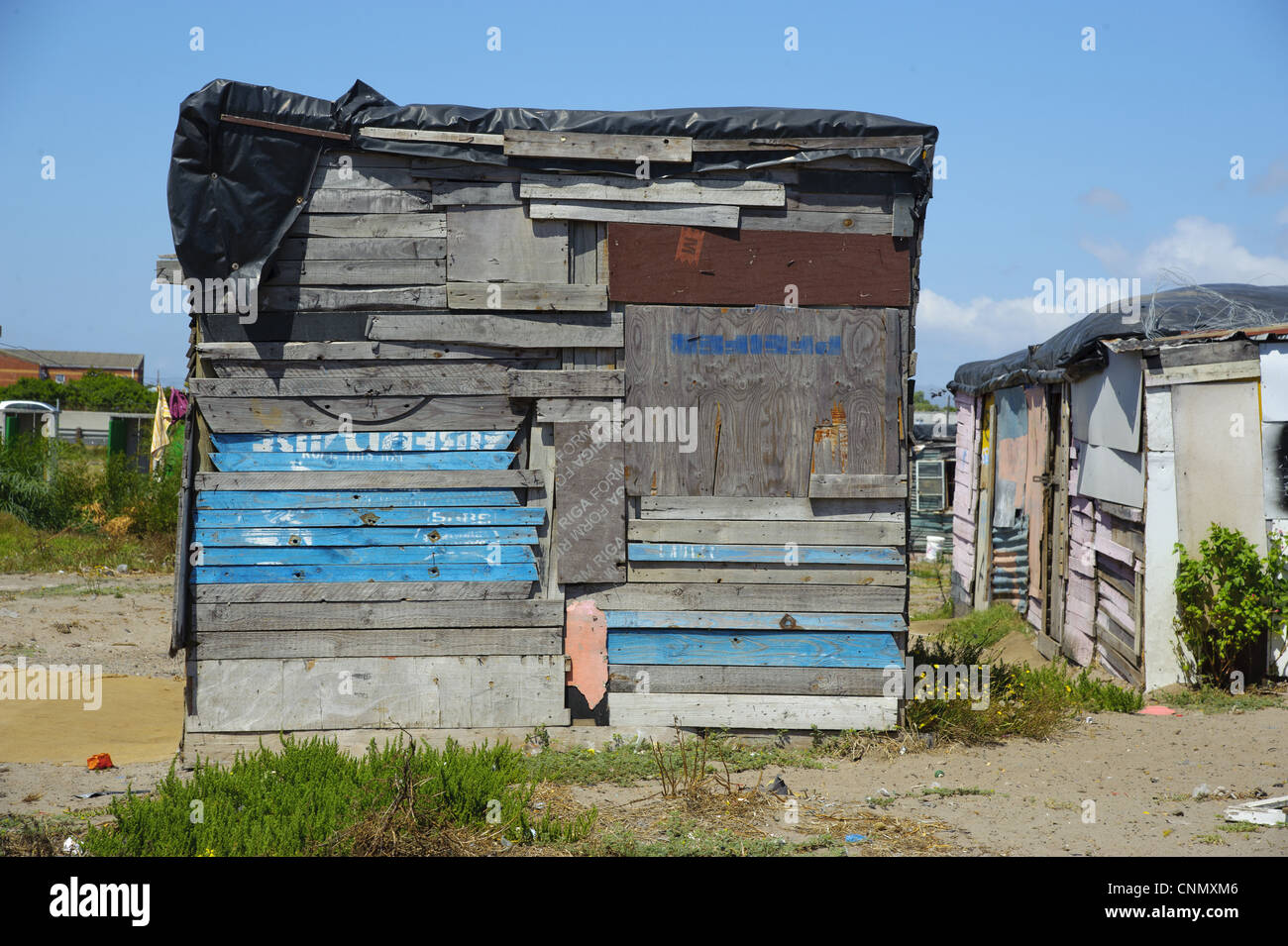 Bretterhütten als Gehäuse im Township Langa Township, Cape Town, Südafrika Stockfoto