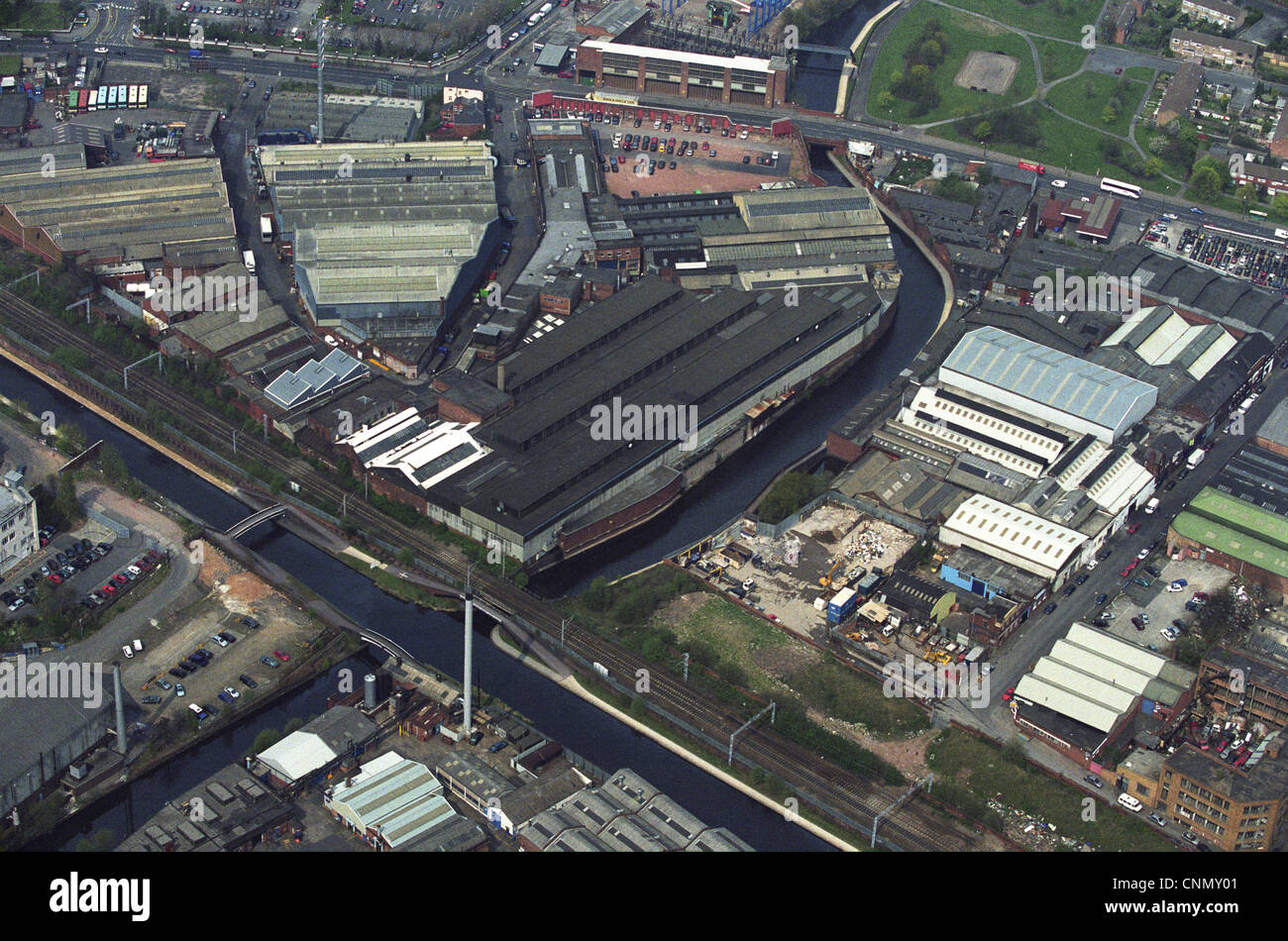 Luftaufnahme von Birmingham Kanälen und Industrie in Summerfield Birmingham West Midlands Uk Stockfoto