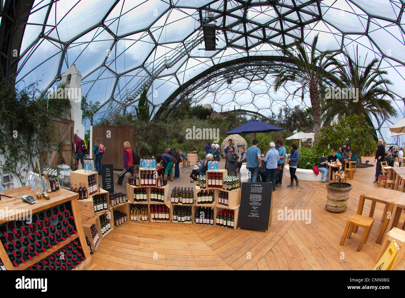 Eden; Tropischen Biom; Erfrischungen; Cornwall; UK Stockfoto