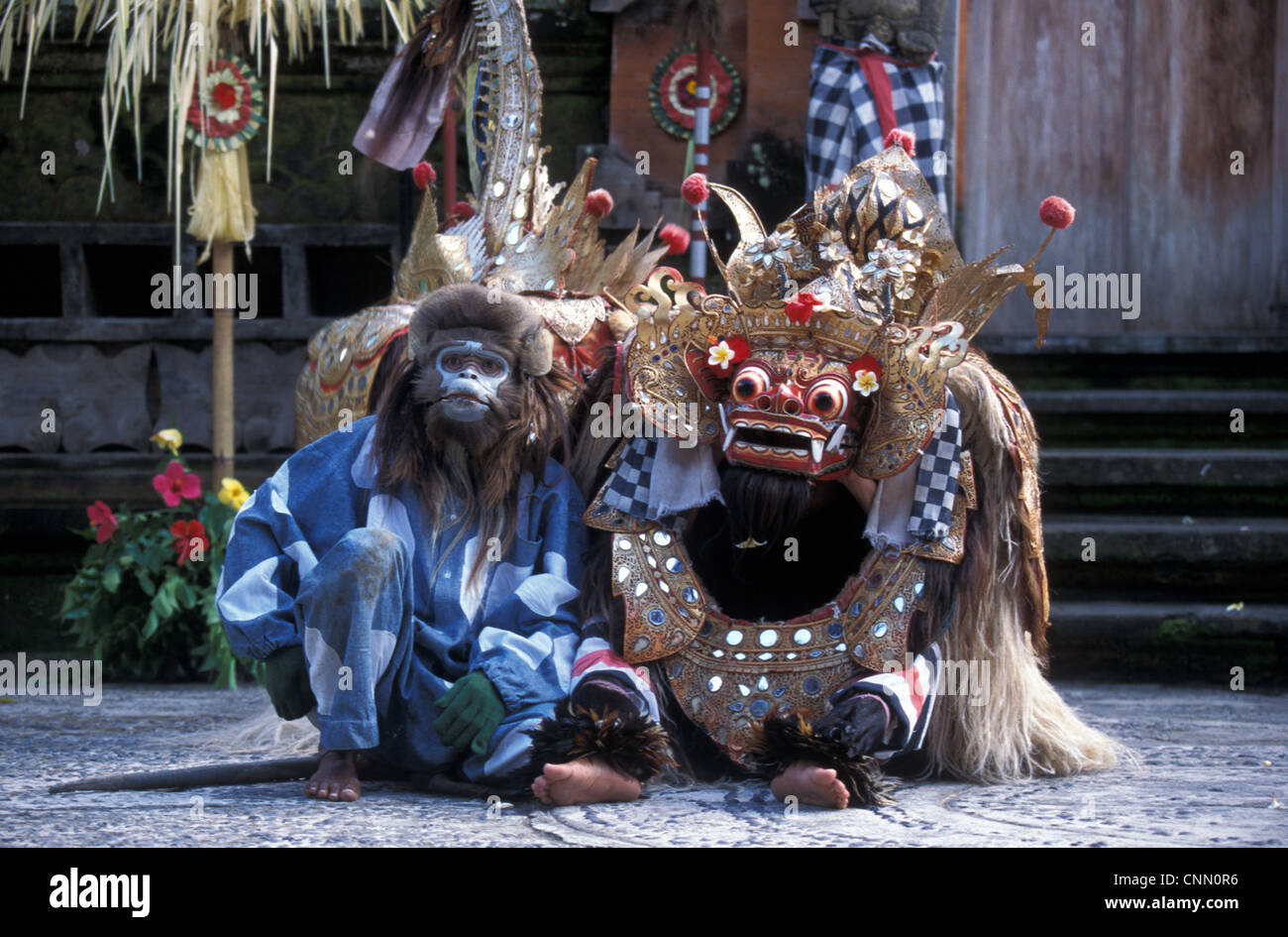 Indonesien mythologischen Barong Tanz in Batubulan, Bali Stockfoto