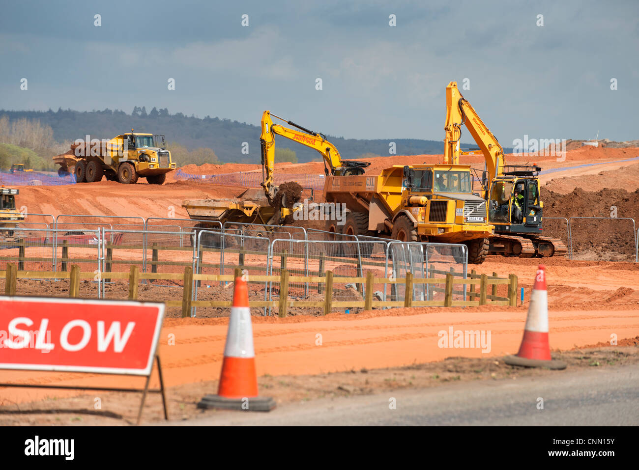 Grundlagen Entwicklung im Gange im neuen Sainsburys Distributionszentrum zum Teil östlich von Exeter Devon Wachstum Ostpunkt Stockfoto