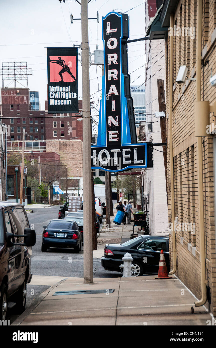 Das National Civil Rights Museum im Lorraine Motel in Memphis, wo Dr. Martin Luther King Jr. im April 1968 ermordet wurde Stockfoto