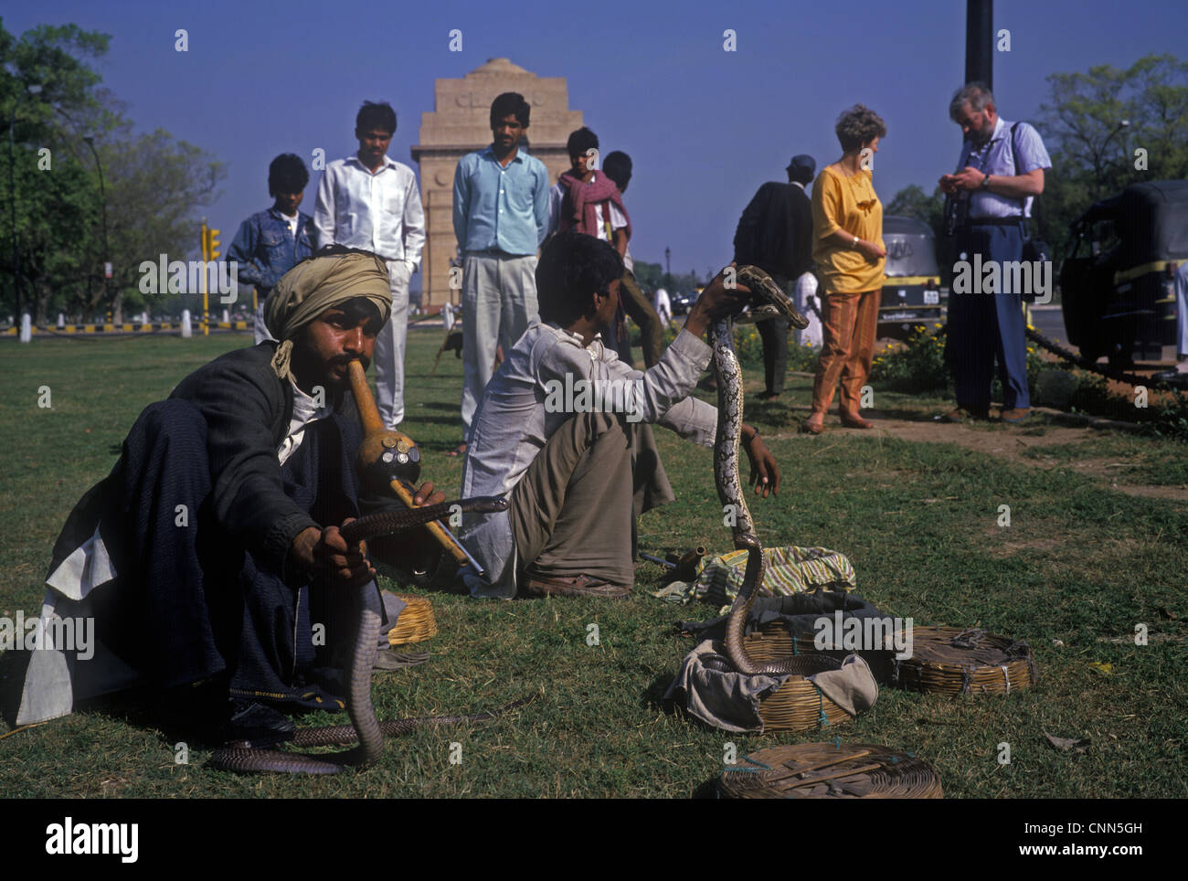 Indien - Menschen Schlangenbeschwörer, Delhi, Indien Stockfoto