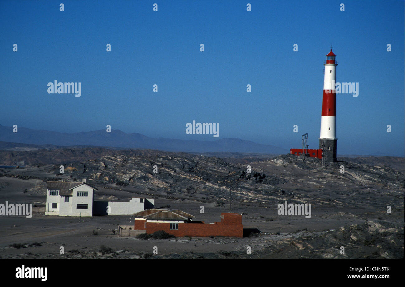 Namibia-Leuchtturm am Diaz Point, Halbinsel Lüderitz, Namibia Stockfoto