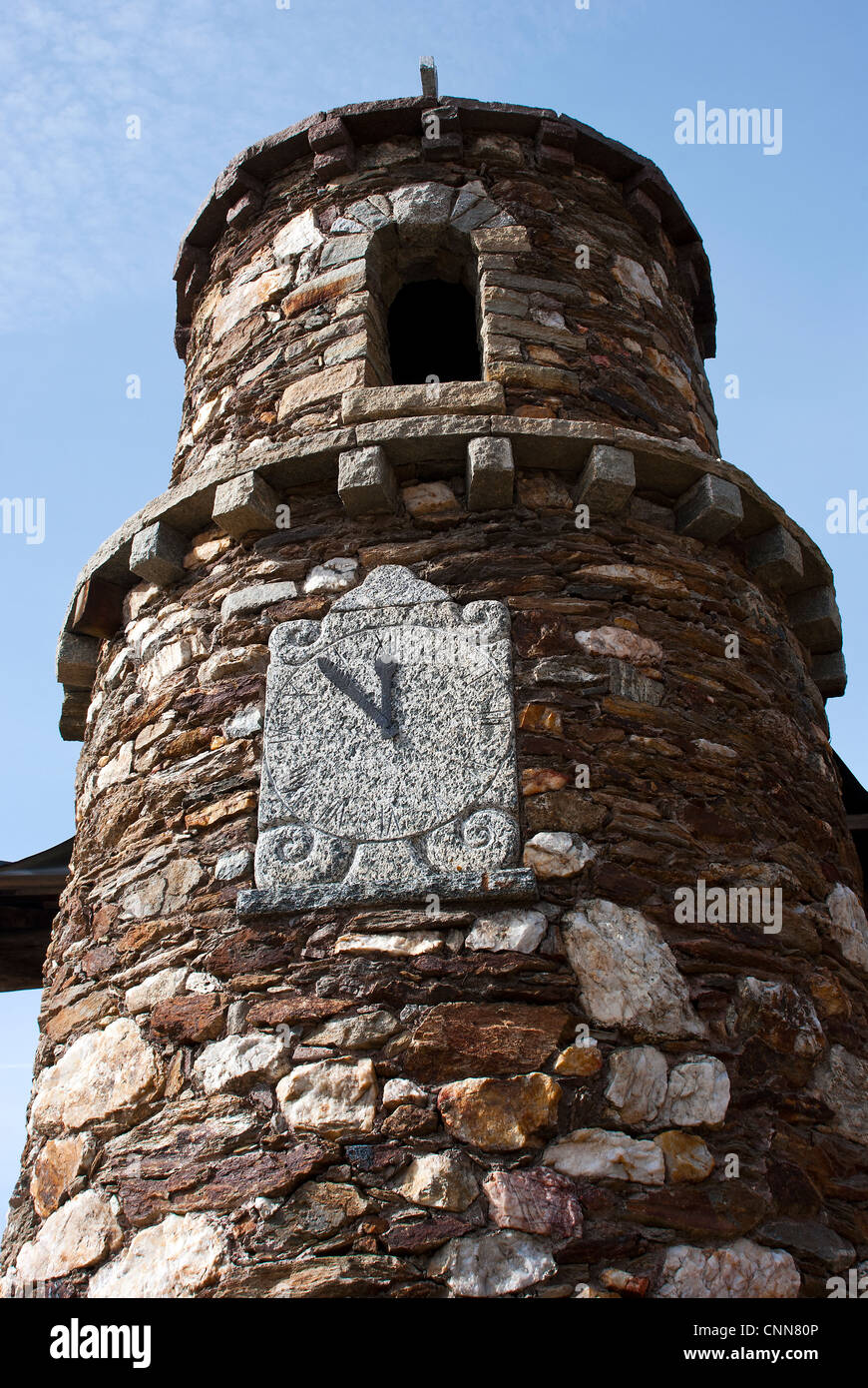 Glockenturm der charakteristischen Kirchlein im Val di Rezzo, Porlezza Como Lombardei Italien Stockfoto