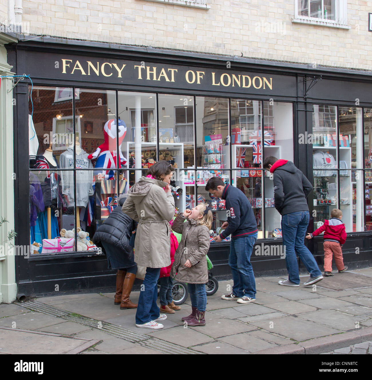 Lust auf der London Souvenir Shop Canterbury UK Stockfoto