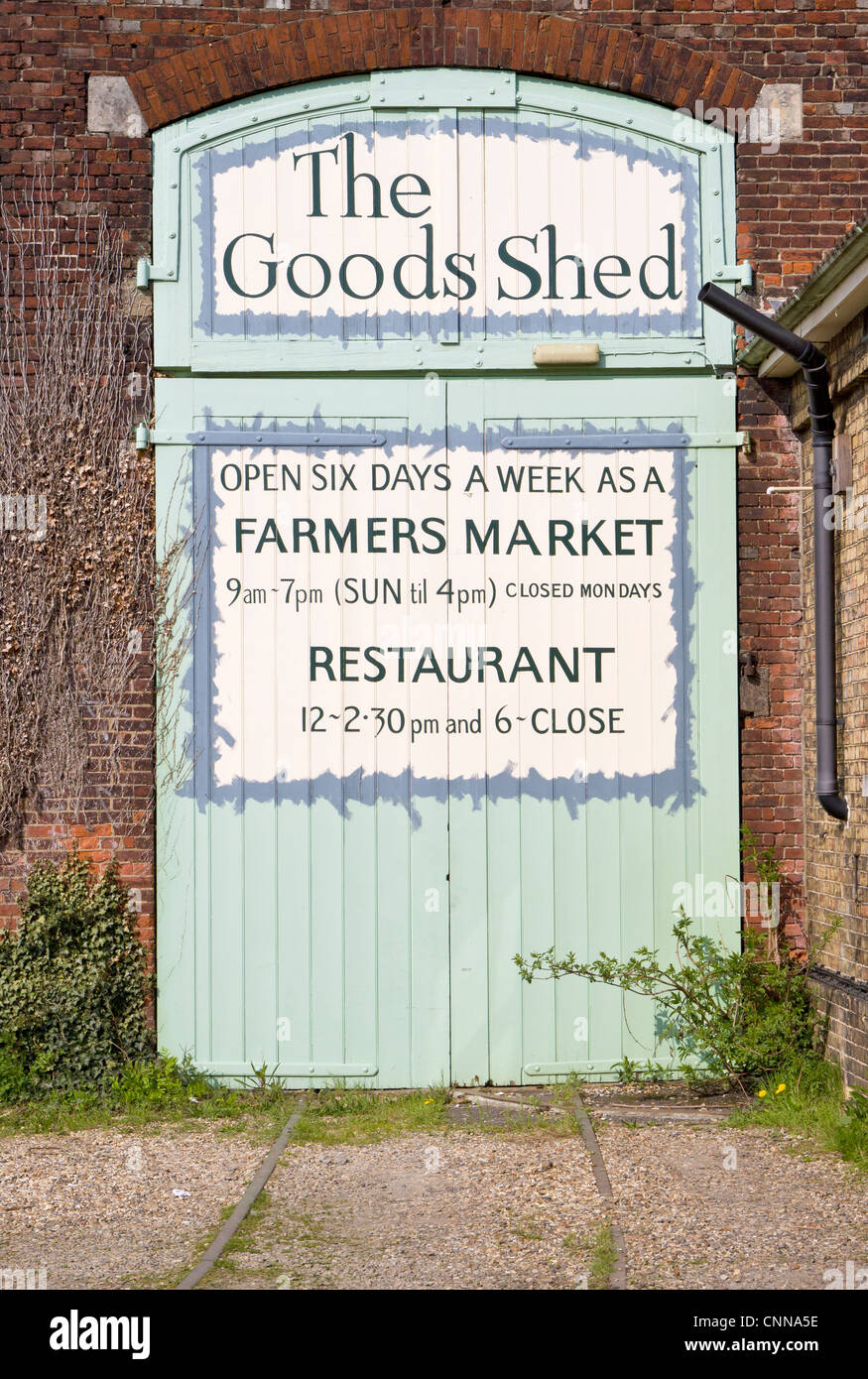 Farmers Market und Restaurant waren Schuppen Canterbury Kent UK Stockfoto
