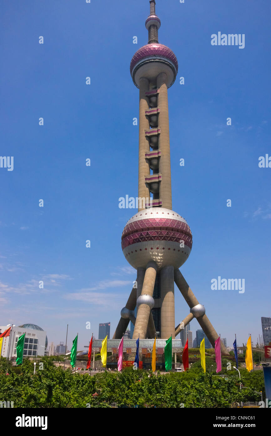 Oriental Pearl TV Tower, Pudong, Shanghai, China Stockfoto