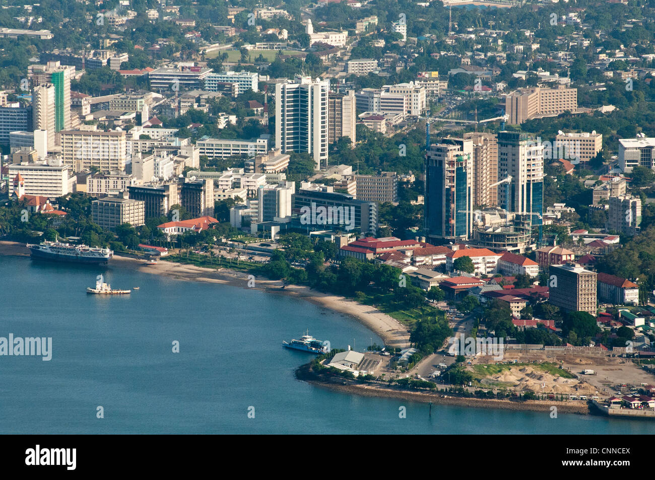 Hafen Bucht von Dar Es Salaam, Luftaufnahme, Tansania Stockfoto