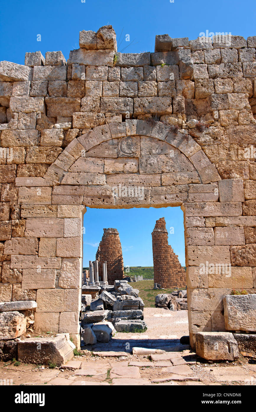 Römische Tore & Befestigungen von Perge, Türkei Stockfoto