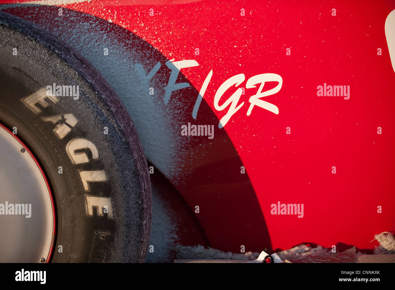 Seite rot Vintage Racing Bonneville Salz Autoreifen Stockfoto