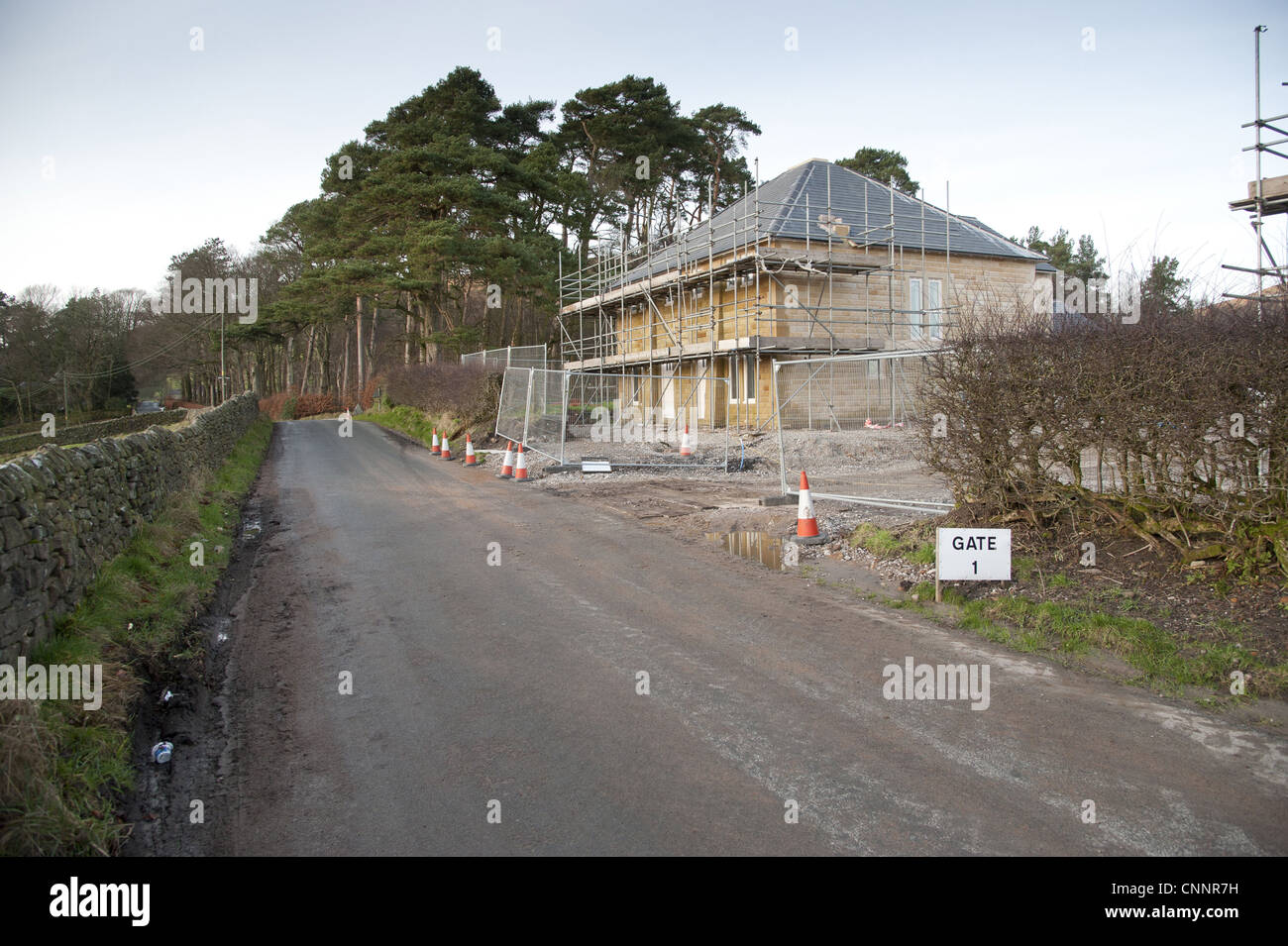 Duke of Lancaster erschwingliche ländliche Siedlung, Dunsop Bridge, Lancashire, England, Januar Stockfoto