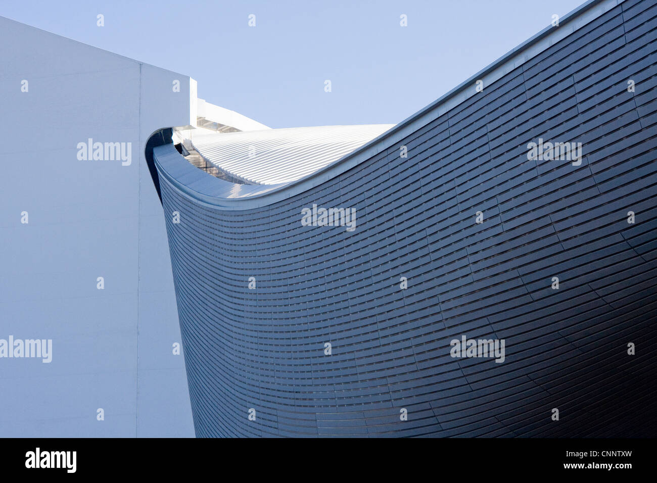 Detail des Aquatics Centre verwendet in London 2012 Olympische Spiele im Olympischen Park Komplex keine Menschen Textfreiraum Stockfoto