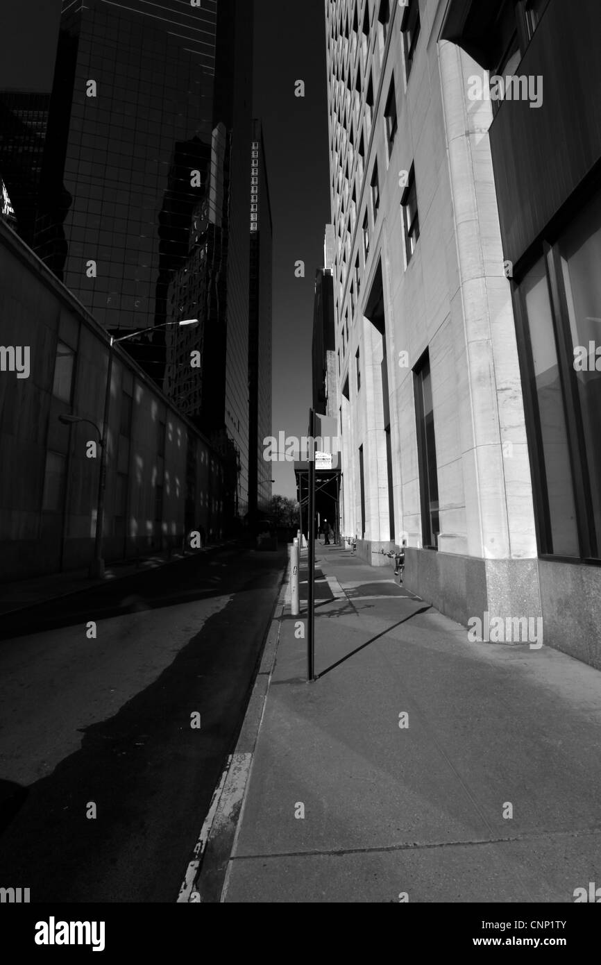 Straßenszene in Wall-Street-Bereich von New York City, USA. Stockfoto