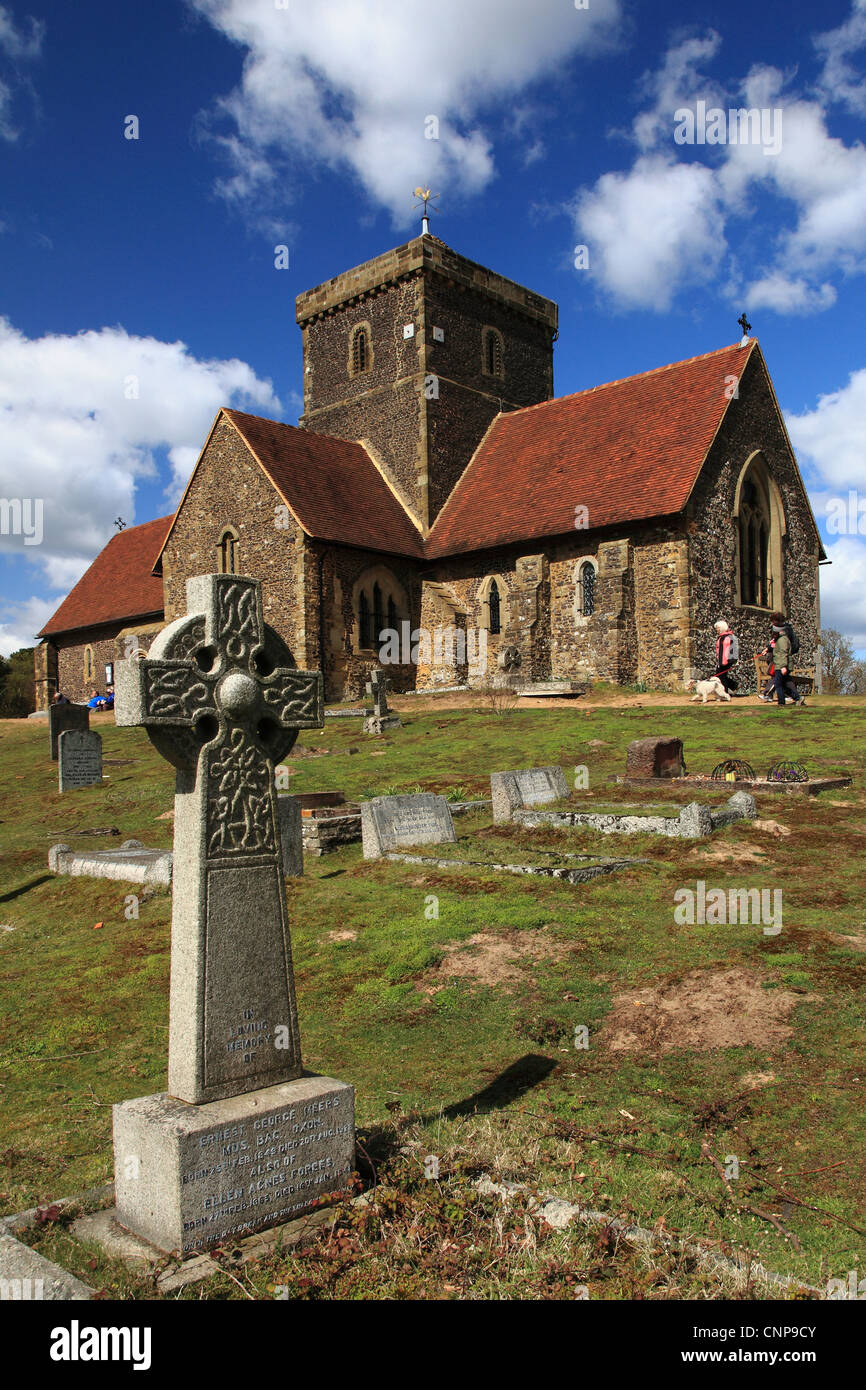 St. Martha auf der Hill Kirche, Surrey Hills, Surrey, England Stockfoto