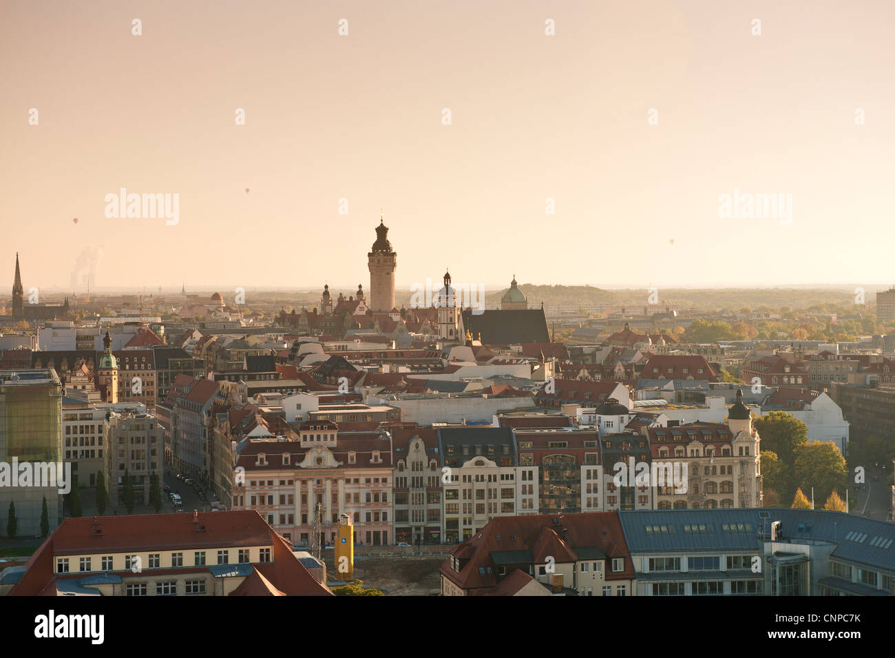 Skyline von Leipzig. Stockfoto