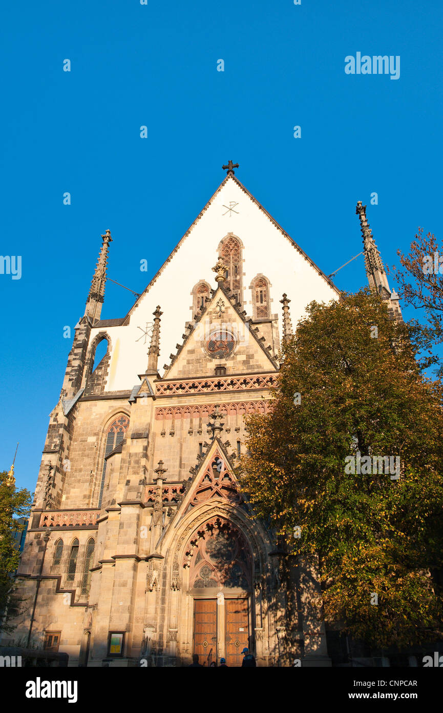 Thomaskirche (Thomaskirche) Leipzig, Deutschland. Stockfoto