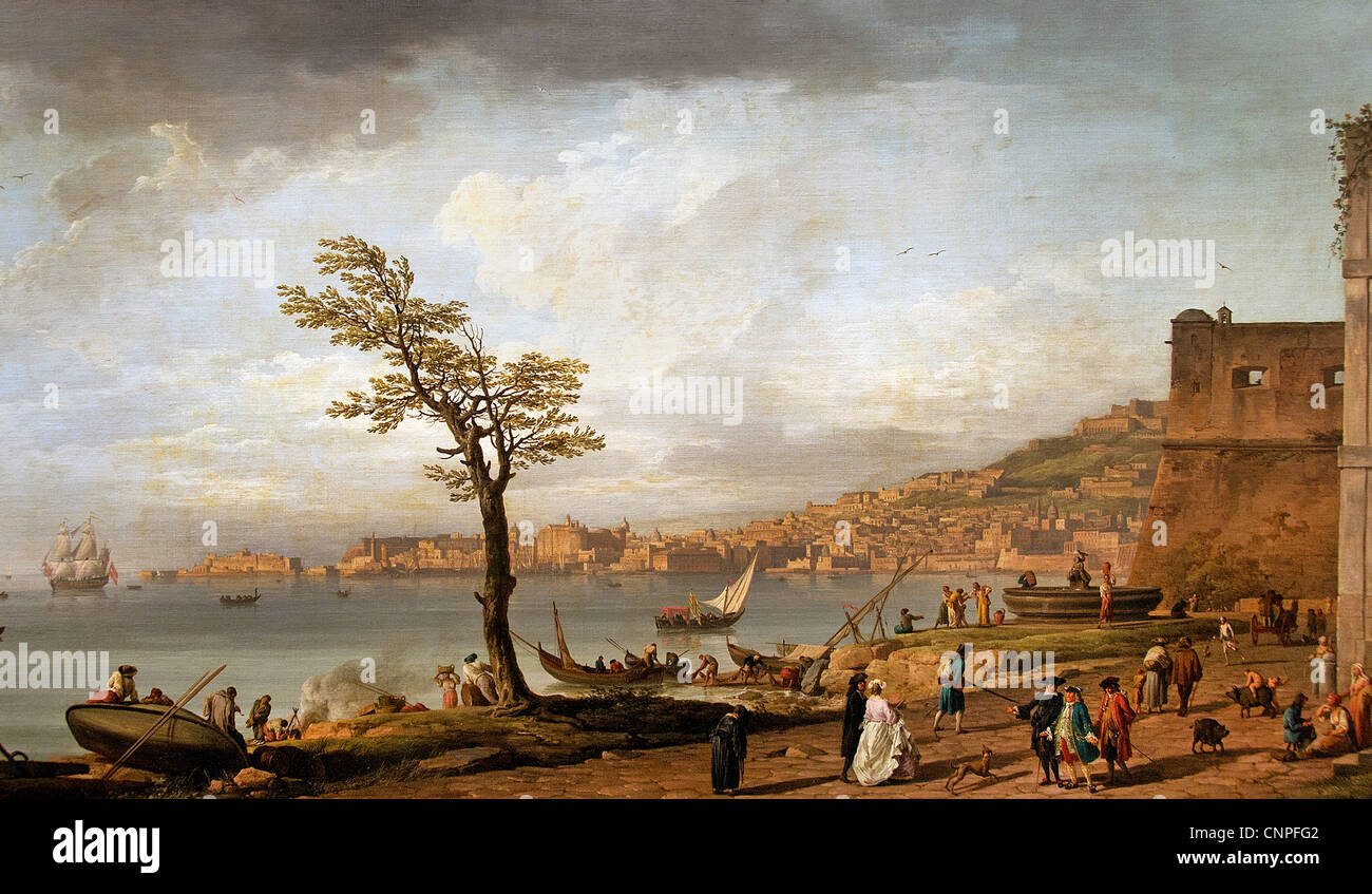 Vue de Golfe de Naples - Ansicht des Golf von Neapel 1748--von VERNET Claude Joseph 1714-89 Frankreich Französisch Stockfoto