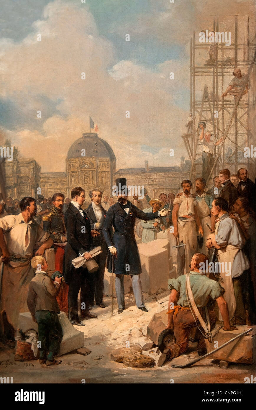 Besuchen Sie die Website des Louvre Paris 1854 von Nicolas Gosse 1787-1878 Französisch Frankreich Napoleon Stockfoto