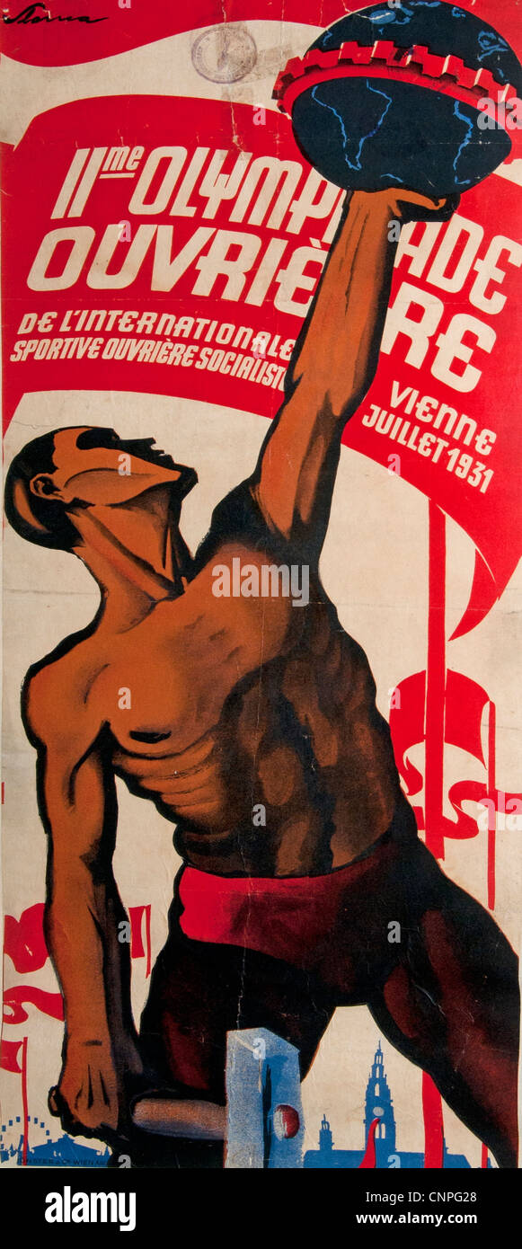 Die Olympischen Spiele für Arbeitnehmer 1931 Wien - Antwerpen 1937 Stockfoto