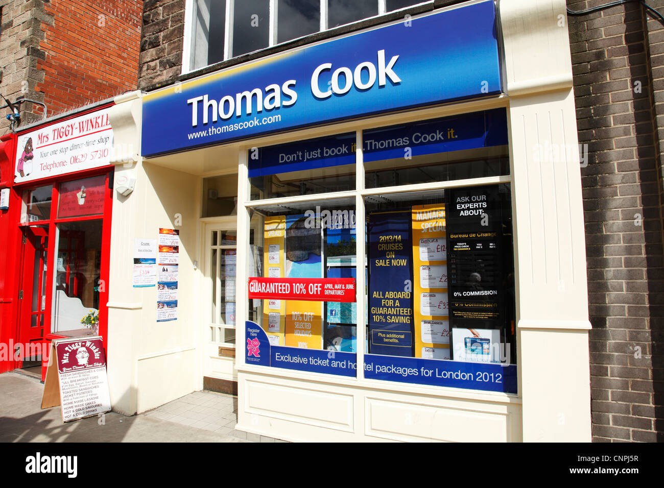 Thomas Cook Reisebüro in Matlock, Derbyshire, England, UK Stockfoto