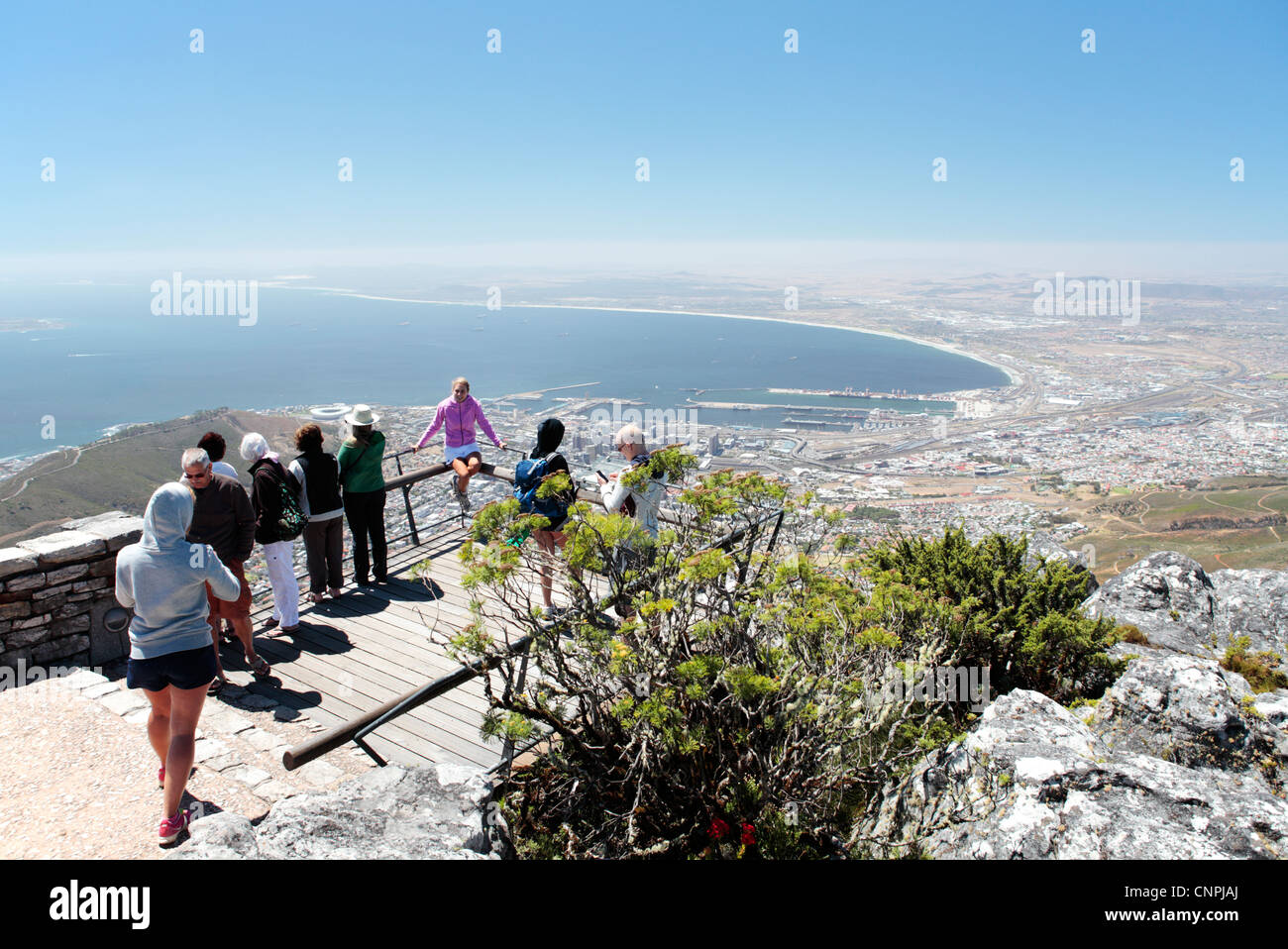 Blick vom Gipfel des Tafelbergs Stockfoto