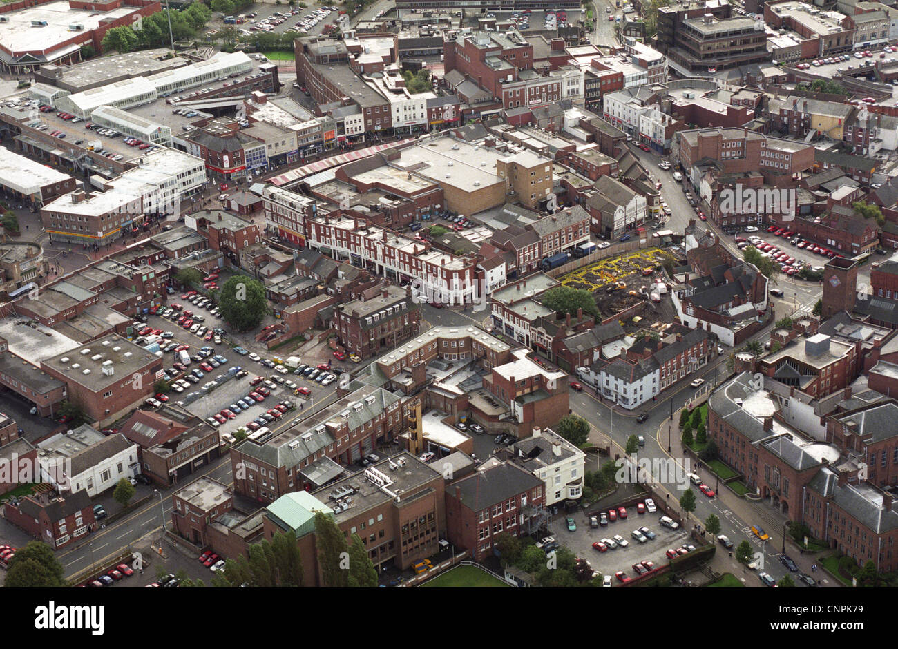 Luftaufnahme von Dudley Stadtzentrum West Midlands England Uk Stockfoto