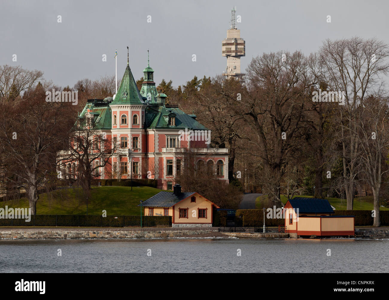 Haus des Archipels, in der Nähe von Stockholm, Schweden am Meer Stockfoto