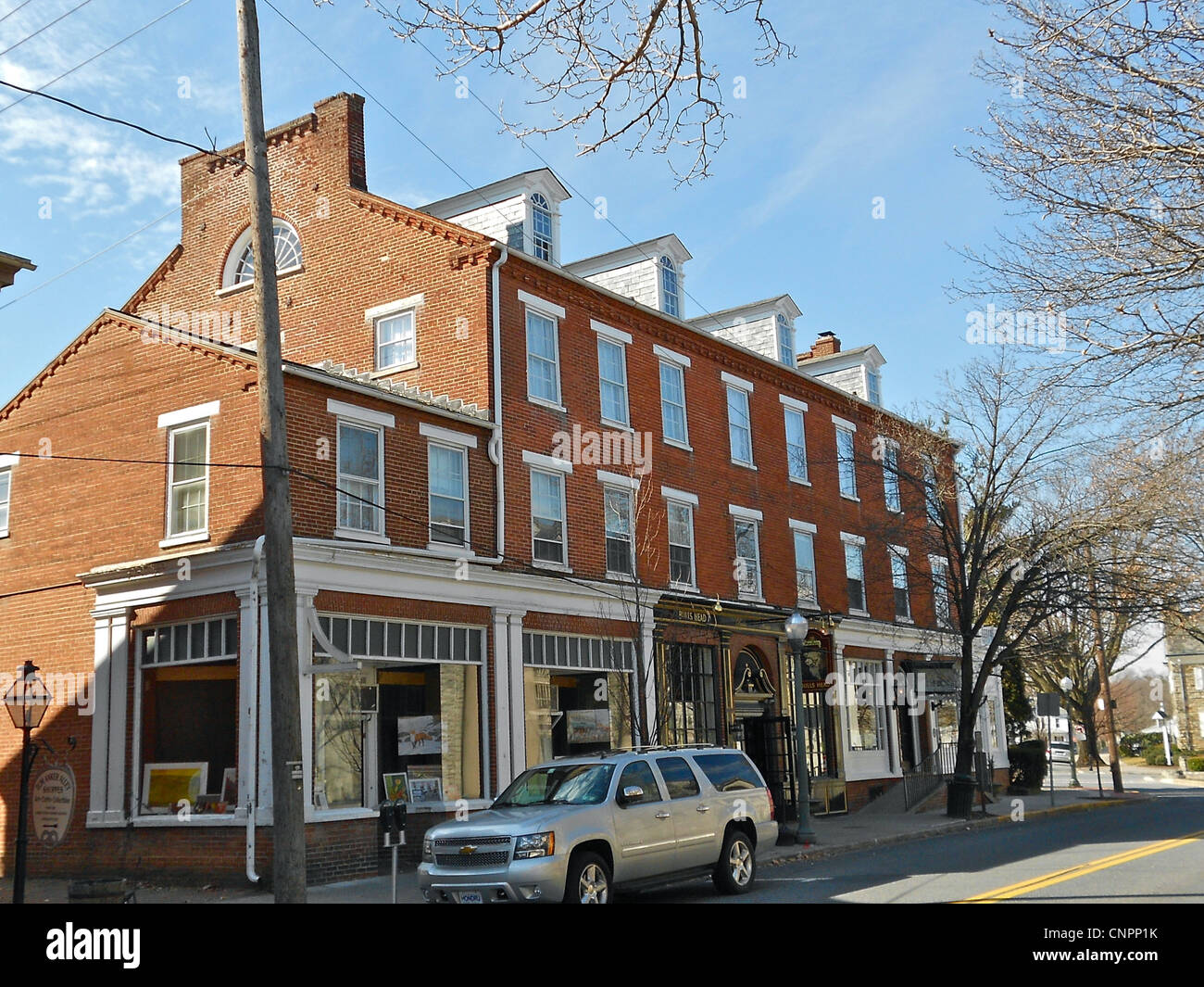 Altes Gasthaus in Lititz Pennsylvania, einst im Besitz von John Sutter. Teil des historischen Viertels Lititz in Lancaster County. Stockfoto