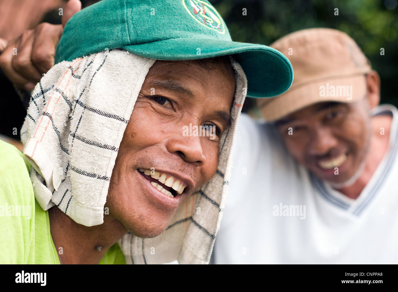 Straße Arbeiter Talisay, Cebu, Philippinen Stockfoto