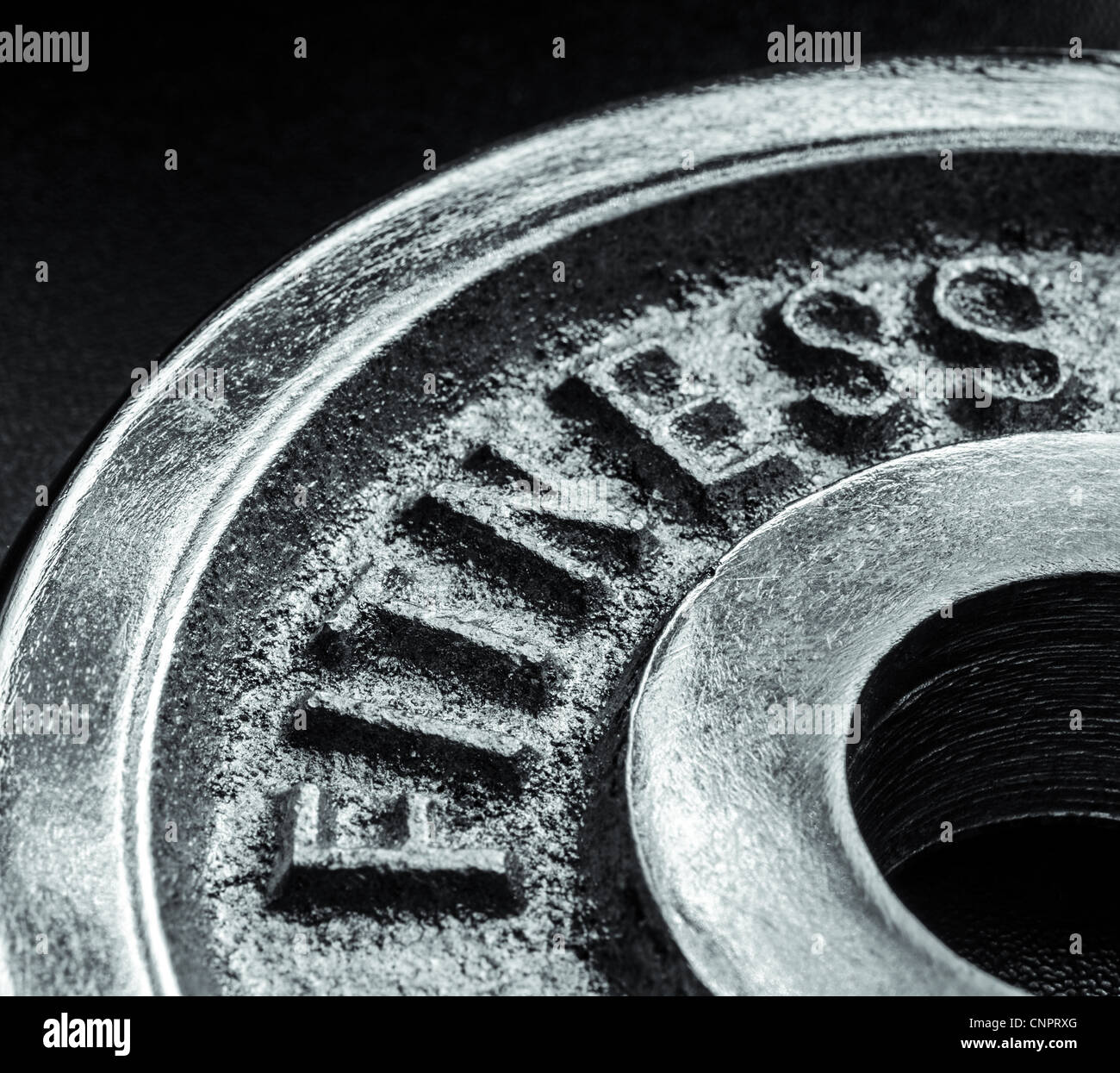Eisen-Text das Wort Fitness Stockfoto