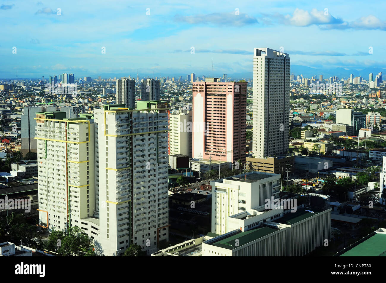 Luftbild auf Makati - modernen Finanz- und Geschäftsviertel von Metro Manila, Philippinen Stockfoto