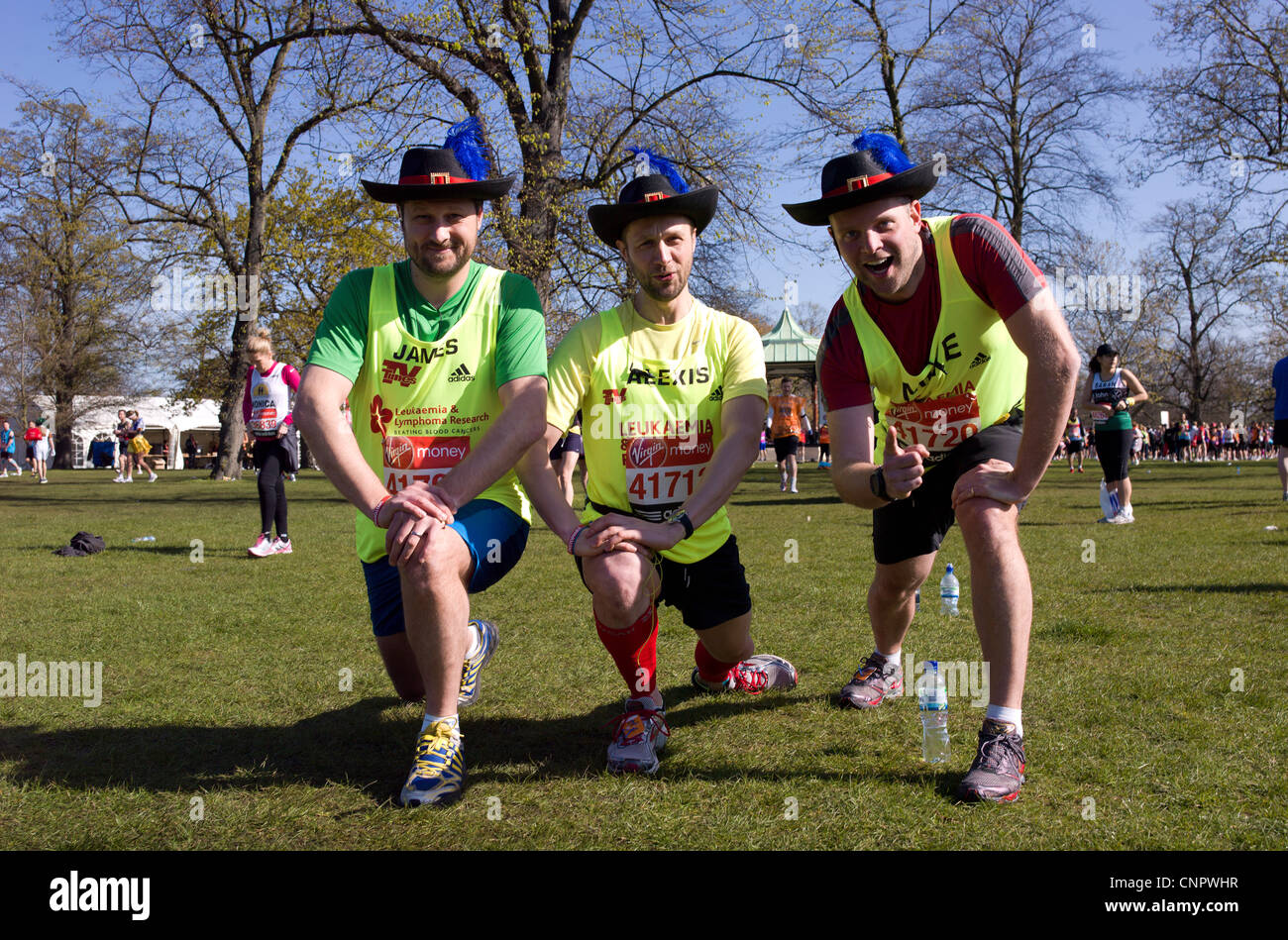 "Leukämie und Blood Cancer Research, als Team laufen wir weil wir glauben, wir können einen Unterschied... Ich bin sicher, wir können.  T Stockfoto
