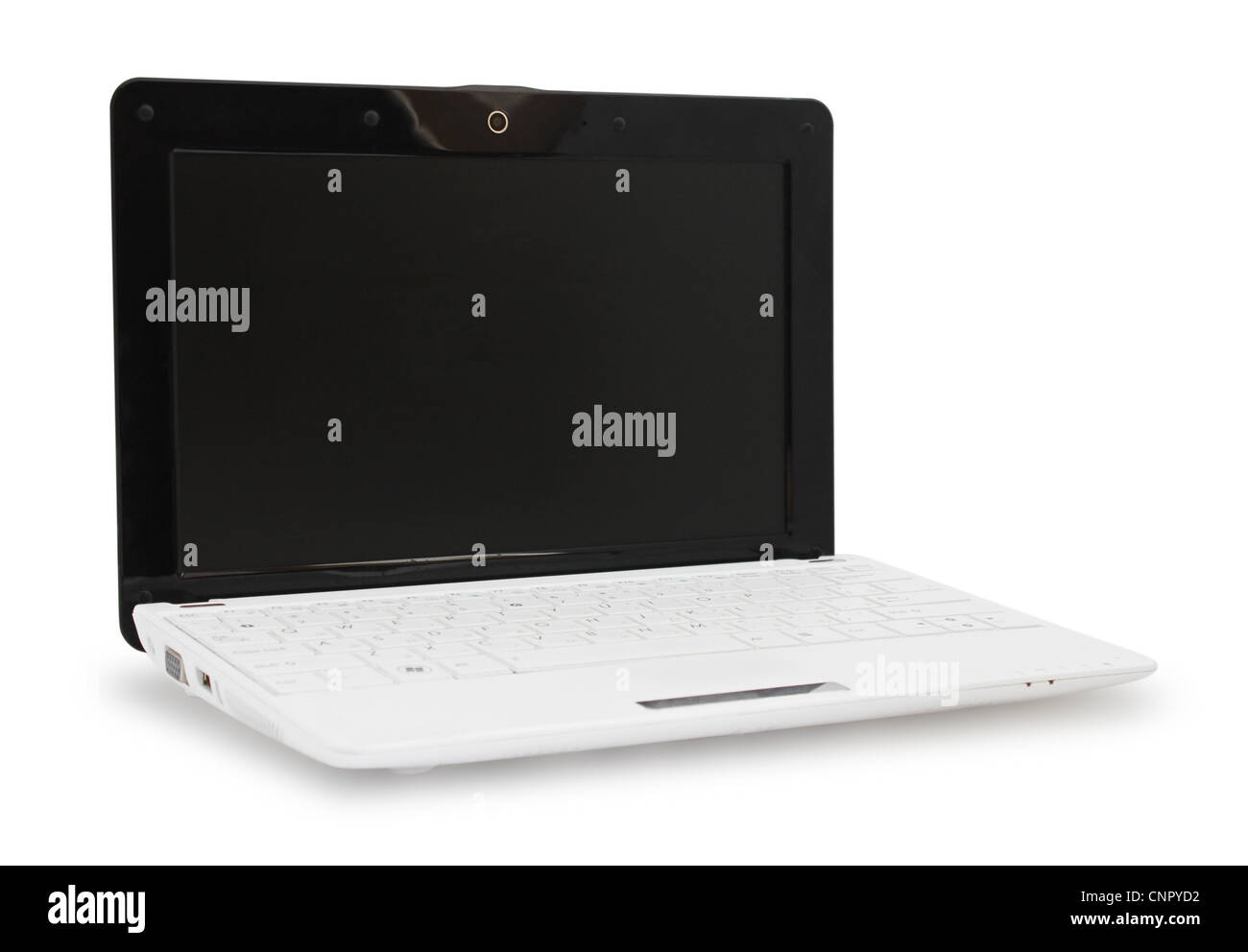 Laptop isoliert auf weißem Hintergrund Stockfoto