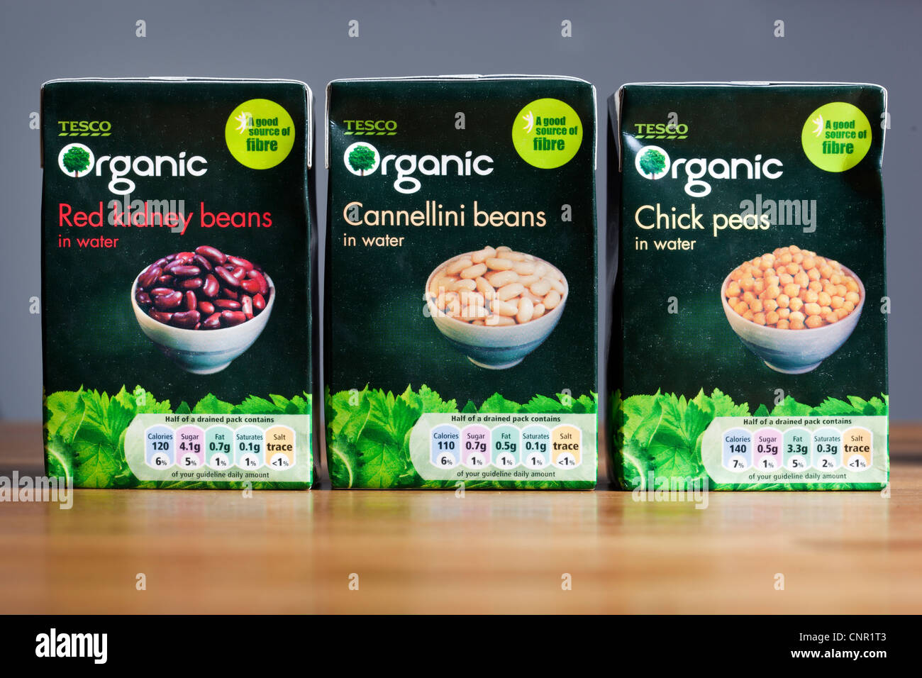 Bio Bohne Auswahl aus Tesco Supermarkt Stockfoto