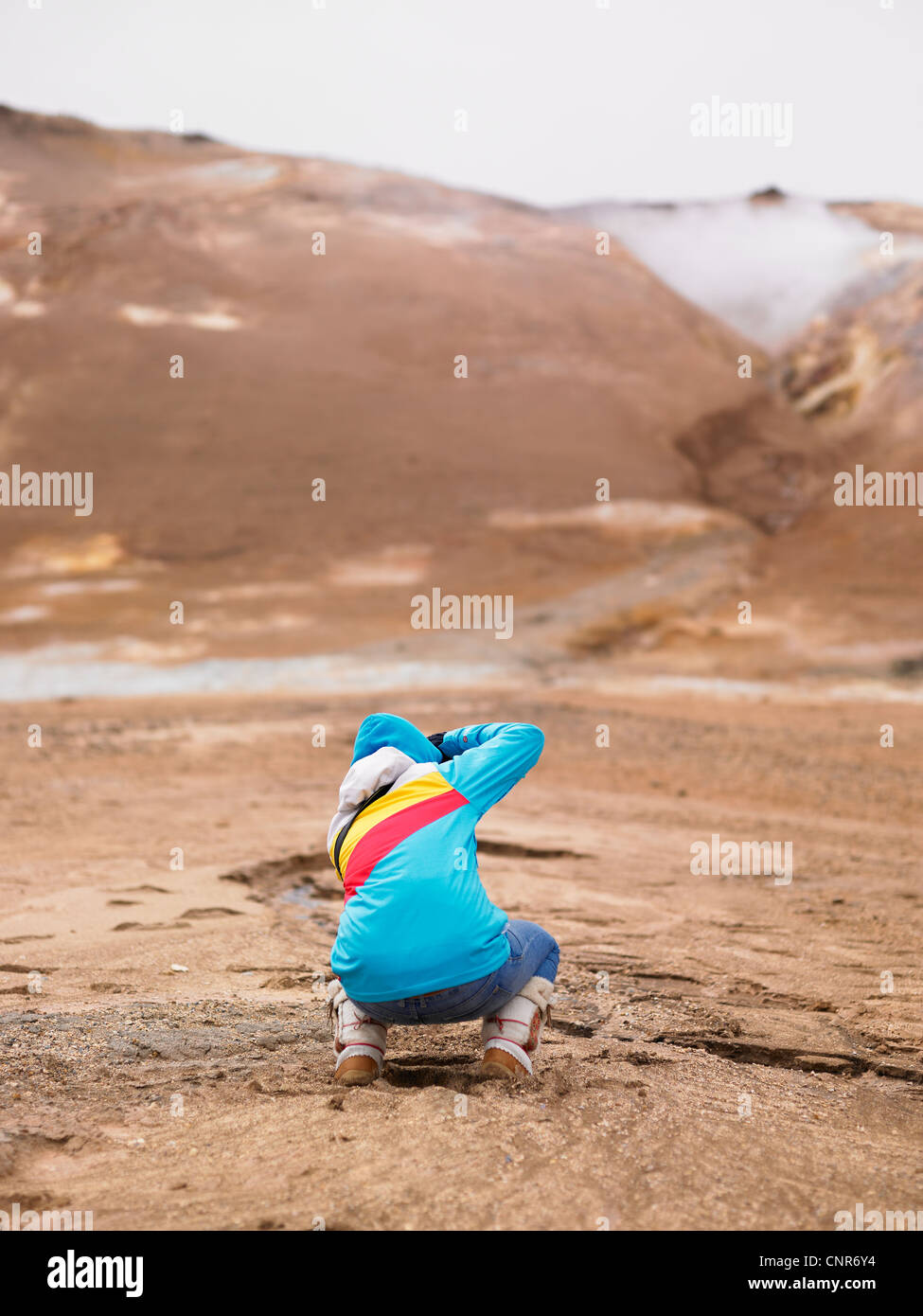 Fotograf in ländlichen Landschaft fotografiere Stockfoto