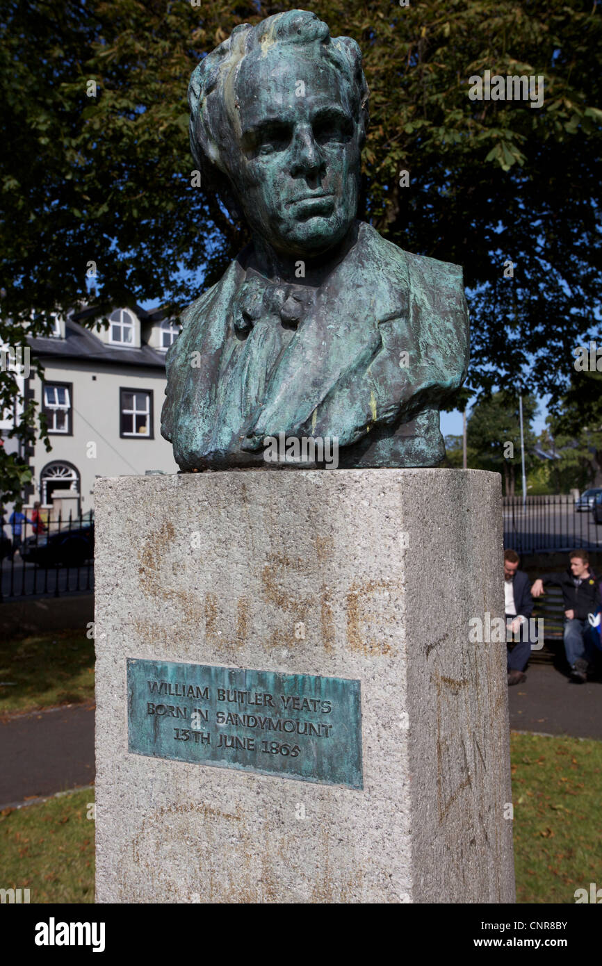 Eine Bronzebüste des irischen Dichters und Dramatikers William Butler Yeats. Stockfoto