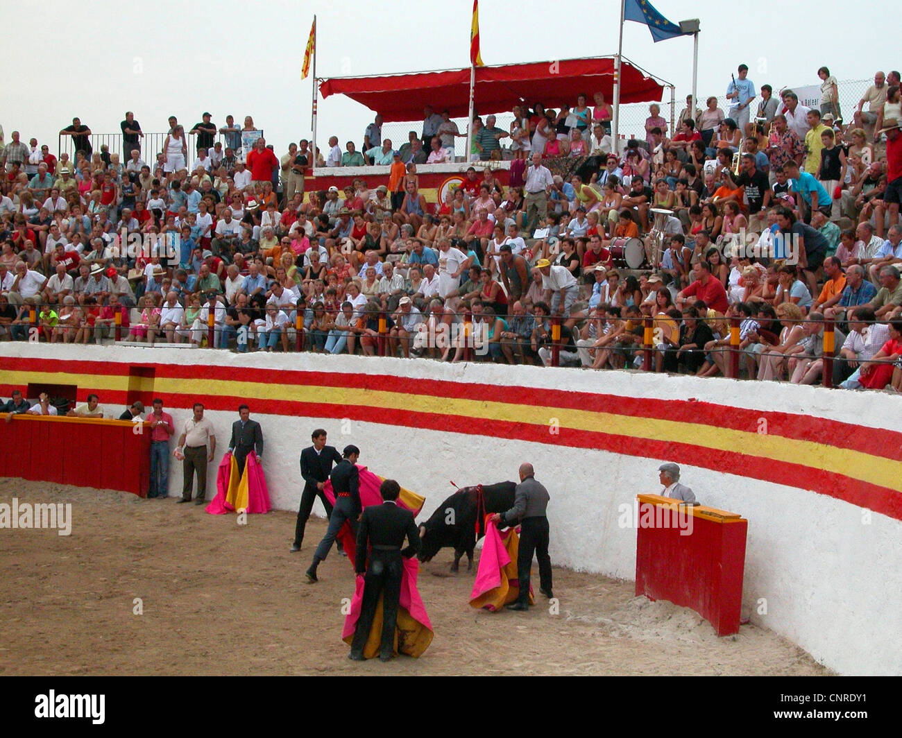 Stierkampf in der Stierkampfarena von Alcudia, Spanien, Balearen, Mallorca, Alcudia Stockfoto