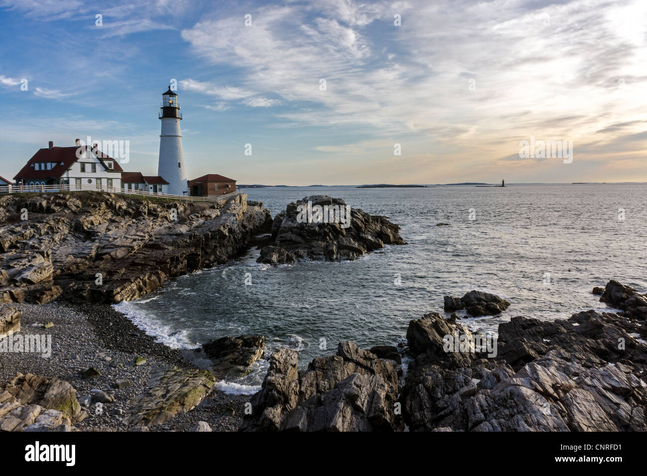 Portland Head light, Leuchtturm an der Küste von Maine in South Portland Stockfoto