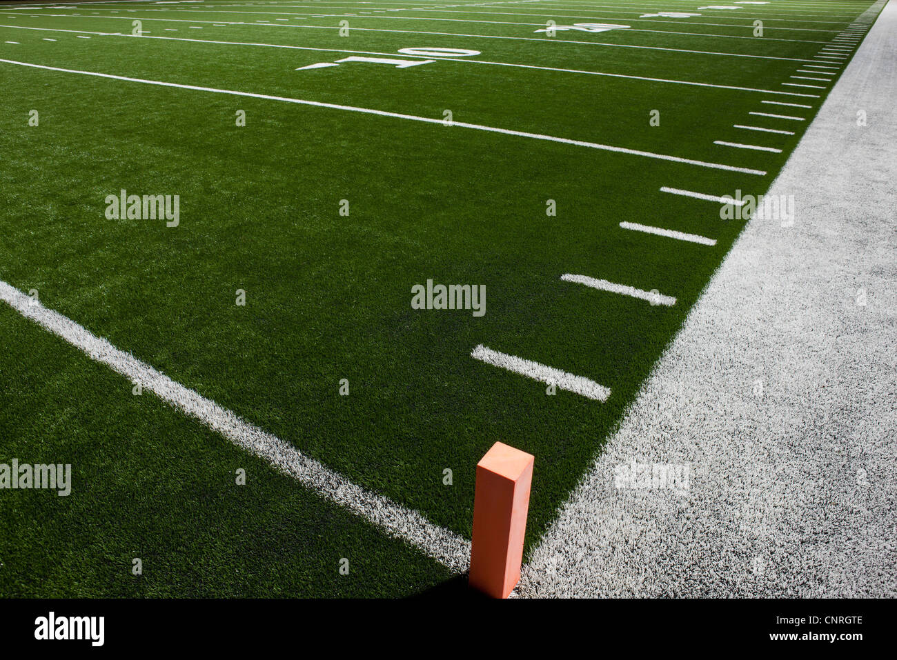 Yard-Linien auf Fußballplatz Stockfoto