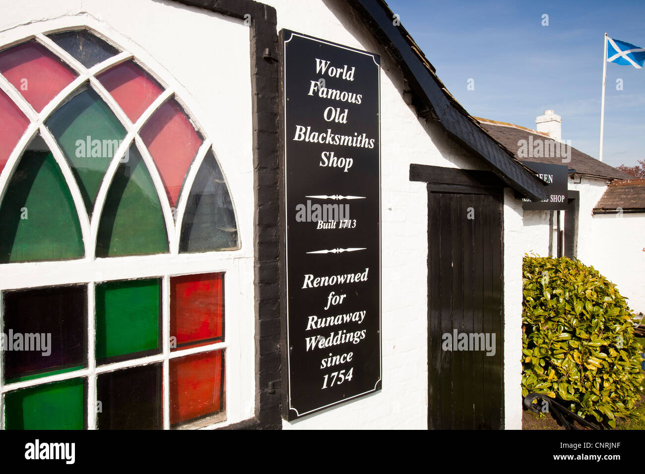 Die Welt berühmten Gretna Green Schmiede Shop, Dumfires und Galloway, Schottland, Großbritannien. Stockfoto