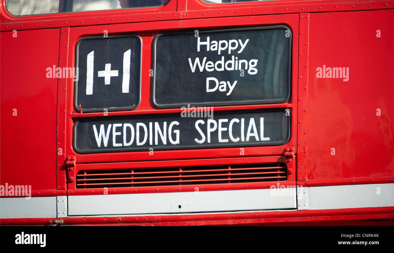Londoner Routemaster Bus, auf Hochzeit Pflicht, Clerkenwell, London, UK Stockfoto