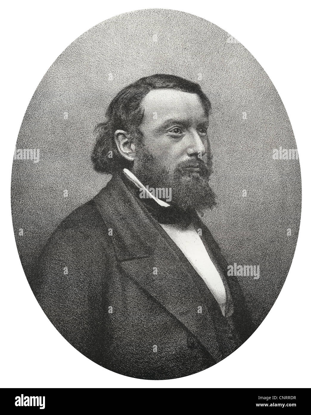 Pierre Dupont, 1821-1870, französischer Komponist und Sänger, historische Stahlstich aus dem 19. Jahrhundert, Stockfoto