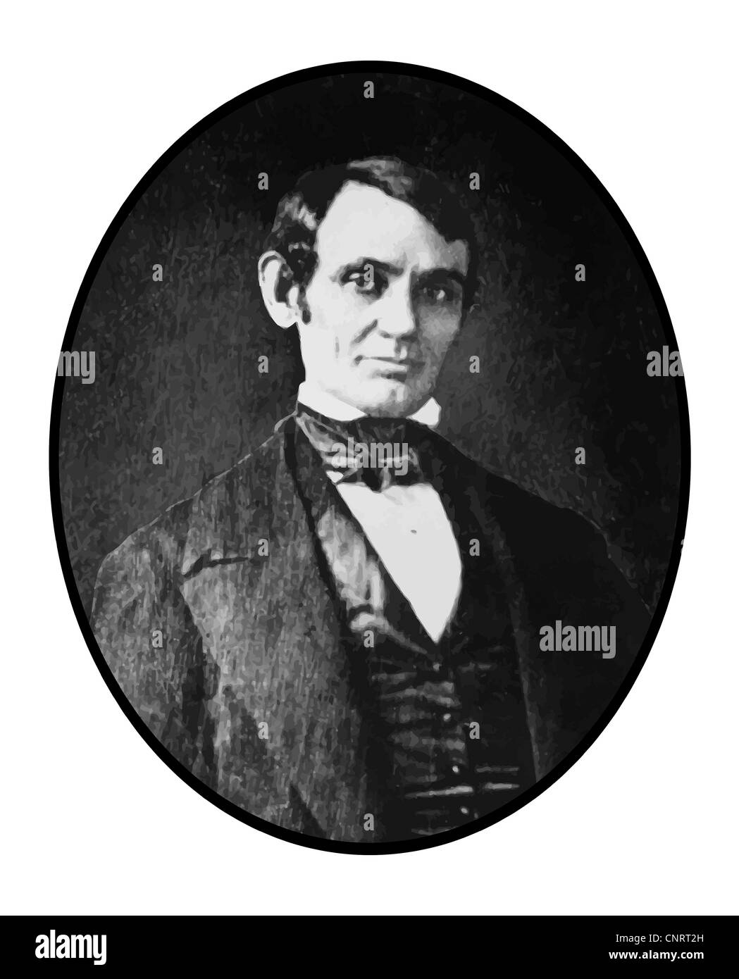 Vektor-Porträt von einem jungen Abraham Lincoln. Stockfoto