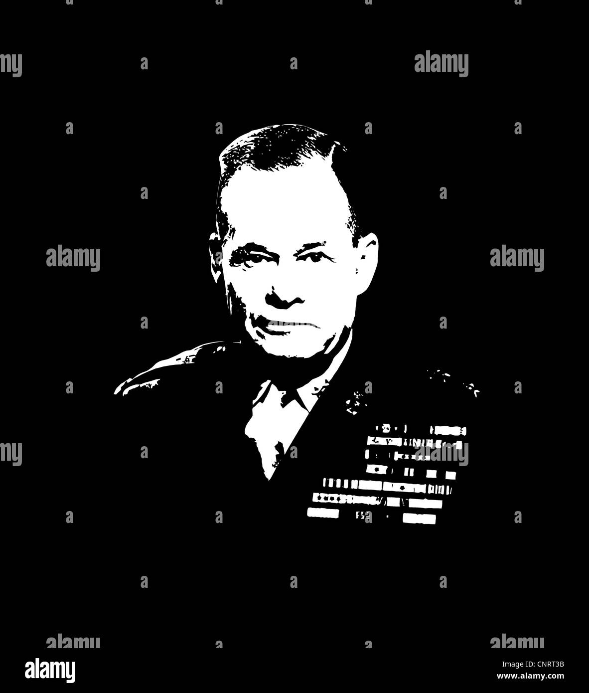 Vektorgrafiken von Lieutenant General Lewis Burwell Chesty Puller, Offizier in der United States Marine Corps. Stockfoto