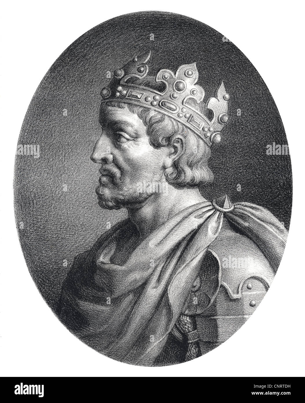 Französische Aristokrat Pepin le Bref oder Pippin der kurze, der Frankenkönig Pippin der jüngere oder Pippin III Stockfoto