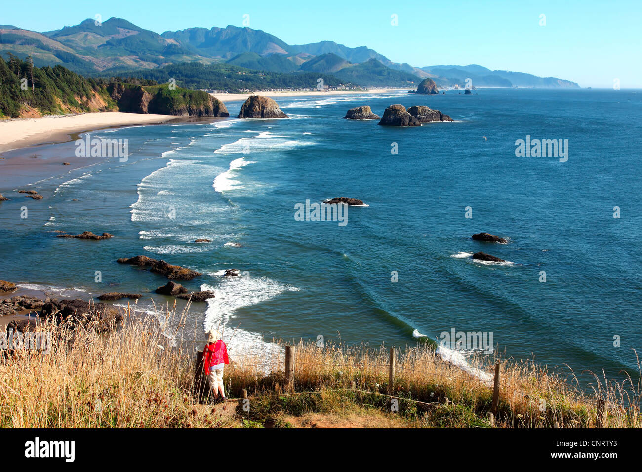 Ecola Staatspark, Oregon Küste & des Pazifischen Ozeans. Stockfoto