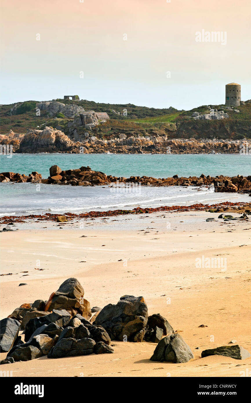felsige Küste von Guernsey, Großbritannien, Guernsey Stockfoto